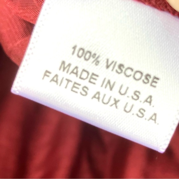 MISA Los Angeles Lucien Dress Off Shoulder Mini Satin Ruffle Cranberry Sz XS - Picture 9 of 11